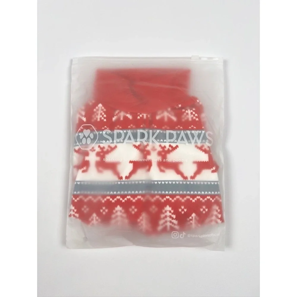 Spark Paws Dog Pajama Red White‎ XL New With Tags